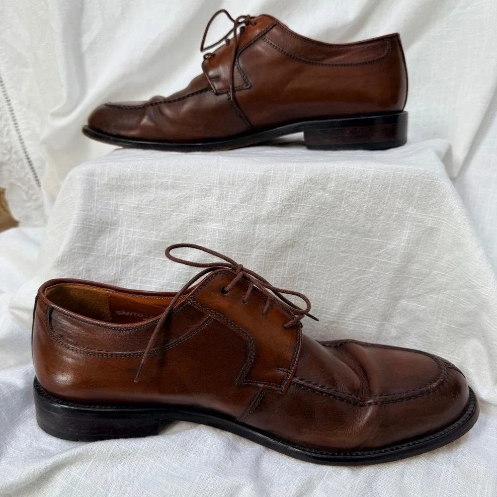 Sandro Moscoloni Split Toe Oxford 9.5 Brown Leather Dress Shoes SANTO-GLD-SY